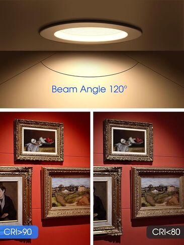 6 Pack 6 Inch LED Recessed Lighting with Night Light, Dimmable Can Lights with Baffle Trim, 9W=85W, Warm White 3000K, 700LM Retrofit Downlight, CRI 90, Damp Rated, IC Rated, ETL & FCC in Saudi Arabia