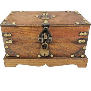 Carina's Collection Brown Treasure Box with Lock and Key