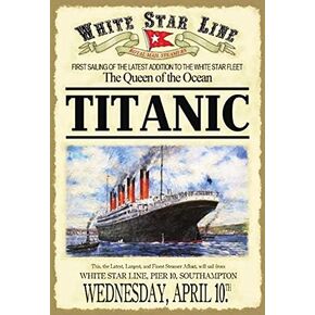 علامة Bidesign Titanic White Star Linea The Queen المعدنية المخصصة مقاس 8X12in-Bar Cafe Restaurant ديكور المنزل in Kuwait
