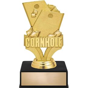 6" Games Cornhole Award On Black Luxury Base