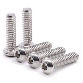 M3-0.5 x 12mm (100 pcs) Button Head Socket Cap Screws Bolts, 18/8 Stainless Steel 304, Fully Threaded, Machine Coarse Thread, Allen Hex Drive