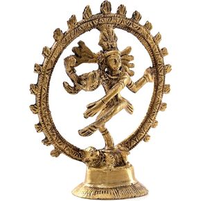 Brass Pooja Murti Idol Statue God Lord Dancing Shiva Handmade Pital Natraja Hindu God Natraj Spiritual Religious Sculpture Indian Décor Showpiece for Home Temple Puja Decoration Festival and Gifting