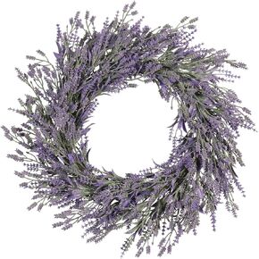 20" Summer Lavender Wreaths for Front Door Spring Wreath Door Wreaths for Spring Summer Purple Floral Wreath for Outside Wall Window Farmhouse Indoor Outdoor Party Holiday in Saudi Arabia