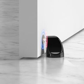COMFORT DOOR Magnetic Door Stopper for Bottom of Door | Door Catch | No Drilling | Door Holder Floor Mount| Wall Protector | Small | Strong Adhesive | for Home, Bedroom, Office, Kitchen |Glossy Black