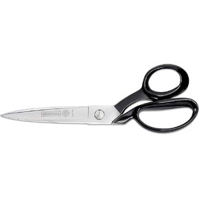 Mundial 10 inch Industrial Forged Heavy Duty Bent Trimmers - Sharp Blades, Ergonomic Black Handle, Polished Nickel-Plated Finish Cutting and Sewing