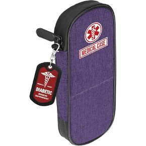mnmoom Insulin Pen Cooler Travel Case with Reusable Ice Packs, Luggage Tag-Diabetic bag has Insulated Cooling for Daily Use and Travel (Purple)