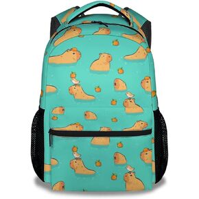 Capybara Kids Backpack with Lunch Box, Set of 3 School Backpacks Matching Combo, Cute Brown Bookbag and Pencil Case Bundle