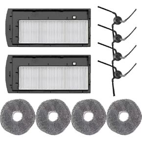 Replacement for Eufy x9 pro Parts: Replace Accessories for Eufy x9 pro Vacuum 4Side Brush 2 Filter 4 Mop Pad (10Pack)