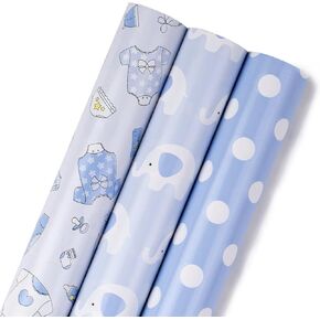 MAYPLUSS Wrapping Paper Roll - Mini Roll - 17 inch X 120 inch Per roll - Galaxy Design - Purple & Blue(42.3 sq.ft.ttl) in Kuwait