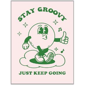MINI ZOZI Retro Wall Art Room Decor Cute Aesthetic Poster 12"x16" Vintage Pastel More Espresso Less Depresso Trendy For Bedroom Bathroom & Dorm Large Size Kidcore Beige Prints For Teens Girls Unframed
