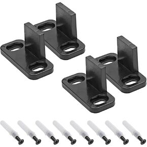 Litoexpe Black Sliding Barn Door Floor Guides Plastic Bypass Door Guide Hardware, 8-Pack