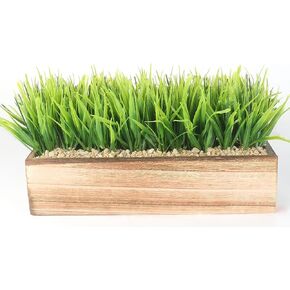 Artificial Green Grass Plant Fake Potted Plant Rectangular Wooden Planter Box are Suitable for Family Office Wedding Store Indoor Outdoor Decor