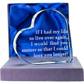 Gifts for Wife, I Love You Glass Heart Plaque, Romantic Gift, Birthday Gift for Her, Anniversary Women Gifts