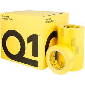 Q1 - 1-1/2 inch (36mm X 55m) Premium High Performance Automotive Yellow Masking Tape - High Temperature - Case of 24 Rolls