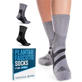 Doctor's Select Plantar Fasciitis Socks - 2 Pairs | Compression Socks for Plantar Fasciitis Relief | Arch Support Socks