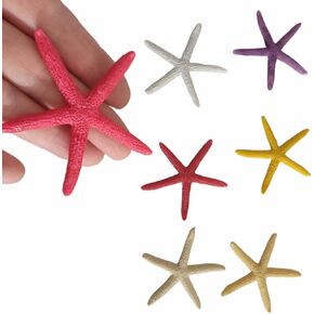 Jilukibo Lovely Resin Starfish Decor, Mini Colorful Starfish Ornaments, Artificial Starfish Decoration for DIY Crafts and Wedding Beach Party Home (24 Pack)