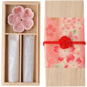 Cherry Blossom Incense and Incense Stick Holder Set, Made in Japan, Incense and Incense Stick Holder Gift Pack