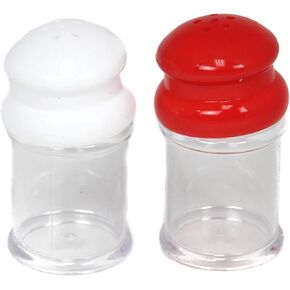 Chef Craft Salt & Pepper Shakers | White and Red, 3.5-Inches Tall by 1.75-Inches Wide | 1-Set
