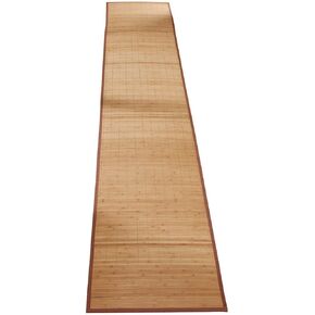 Miles Kimball Bamboo Non-Slip Runner with Nylon Trim, 23" x 118" – Narrow Rubber Backed Bamboo Runner with Water Resistant Capabilities for Kitchen, Sunroom, Hallway & Entranceway