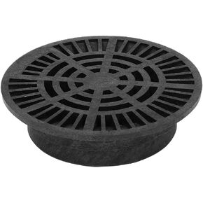 StormDrain 8" Outdoor Round Drain Grate Cover - Fits 6" Round Catch Basins, SDR Pipe and Fittings, Corrugated Pipe, Belled End Pipe and Double Wall Pipe - Superior Strength and Durability, Black
