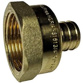 2 Pieces XFITTING 3/4" Pex x 1" Female NPT Threaded Adapter, Pex B Crimp Female Adapter, Brass, Full Port