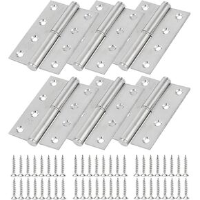 Lift Off Hinge 3" Stainless Steel Door Hinges 6 Pack,Left Handed,Rust-Resistant Detachable Hinges, Indoor and Outdoor Removable Hinges, Loading Capacity 40 Lbs