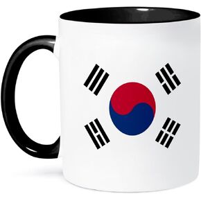 3dRose Flag of South Korea Mug, 11 oz, Black