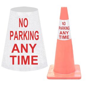 Reserved Parking Cone Sleeve - High Visibility Safety Traffic Cone Reflective Collar Signs for Parking Lots, Durable and Weatherproof, Ideal for Driveway Road, Garages, and Events (Reserved Parking)