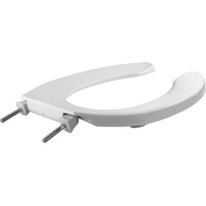 CHURCH 255 000 Commercial Heavy Duty Open Front Toilet Seat without Cover, ELONGATED, Plastic, White