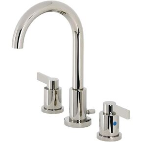 Kingston Brass FSC8929NDL NuvoFusion Widespread Bathroom Faucet, 5-3/8" in Spout Reach, Polished Nickel