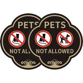 عبوتان من "الحيوانات الأليفة غير مسموح بها" - 7.8 × 7.8 بوصة لتزيين الحائط، لافتات أكريليك مضحكة مقاومة للماء ومحمية من الأشعة فوق البنفسجية، للاستخدام الداخلي والخارجي. in Kuwait