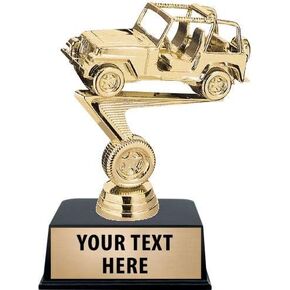 Crown Awards Jeep Trophies with Custom Engraving, 6" Personalized Jeep Truck Trophy On Black Base Prime