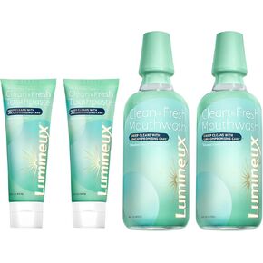 Lumineux Complete Care Kit Certified Non-Toxic - Fresh Breath in 14 Days - Fluoride Free, NO Alcohol, Artificial Colors, SLS Free, Dentist Formulated (Includes 2X Mouthwash & Toothpaste)