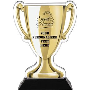 Crown Awards 7" Spirit Award Gold Cup Trophies, Custom Spirit Award Acrylic Cup Trophy Prime