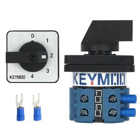 20A Rotary Changeover Switch, 5 Position 8 Terminals, 4-Way 1NO 1NC 660V, Universal Selector Switch 20/0-4.2