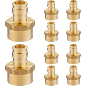 10 Pack PEX-A Fittings,1/2"x 1/2" Pex-a Expansion Female NPT Adapter,PEX ASTM F1960 Female Threaded Adapter for Pex A Tubing