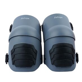 15-396 Heavy Duty Knee Pads with Anti-slip Strong Double Straps, Ultraflex Work Knee Foam Padding Pads, Safety for Indoor and Outdoor Use, Gray/Black