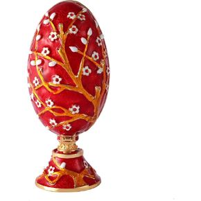 QIFU Easter Egg Series Hand Painted Enamel Trinket Box wiith Rich Enamel and Sparkling Rhinestones
