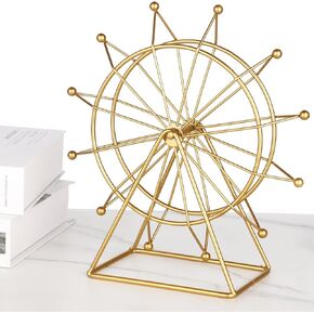 Ferris Wheel Home Decor, Golden Ferris Wheel Decor, Gold Decor Gift, Shelf Decor, House Decor Living Room Bookshelf Desk Decor