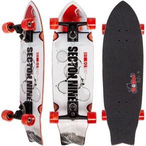 لوح تزلج سيكتور 9 Longboards Wavepark Cycles Cruiser مقاس 8.75 بوصة × 30.25 بوصة، أحمر