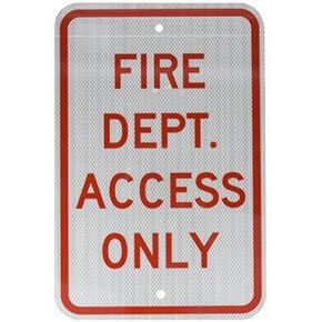 SmartSign - K-9770-HI-12x18 "Fire Dept. Access Only" Sign | 12" x 18" 3M High Intensity Grade Reflective Aluminum Red on White