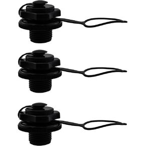 3PCS Black Kayak Inflator Valve Air Nozzle Inflatable Boat Air Valve Inflatable Boat Screw Air Plug for Inflatable Kayak Replacement Part