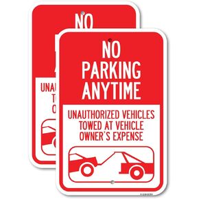(2 Pack) No Parking Do Not Block Entrance | 12" X 18" Heavy-Gauge Aluminum Sign | Rust Free Aluminum, Weather Resistant, Waterproof, Fade Resistant, 2 Pre-drilled Holes