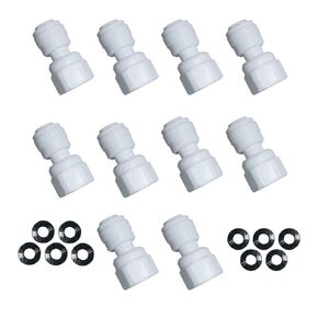 YZM 3/8" tube to 3/8" female NPT Connector for drinking water filter RO reverse osmosis , quick-connect fittings Pack of 10.