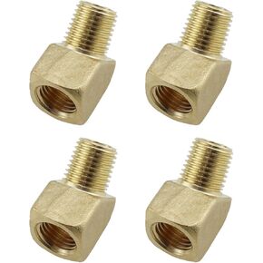 RLECS 4PCS 1/4Inch NPT Male to 1/4Inch NPT Female Brass Fitting Brass 45 Degree Elbow Suitable for Water Pipe and Gas Pipe and Heating Pipe