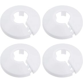 Wall Flange Cover Collars Plastic Radiator Pipe Collars, 4 Pieces, Wall Flange Cover for Water Pipe Drain Line Outer Diameter Flange Decoration (16)