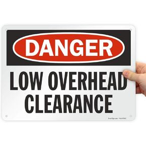 SmartSign"Danger - Low Overhead Clearance" Sign | 10" x 14" Plastic