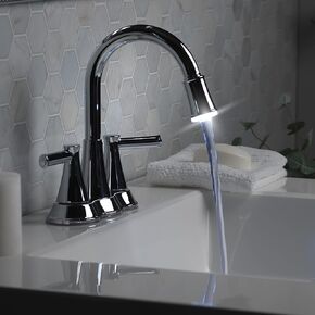 صنبور حوض الحمام أكوا فيستا 22-B42CPL-CH-AV مع ضوء LED من الكروم المصقول