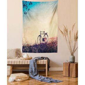 Ambesonne Wooden Print Tapestry, Brown Old Hardwood Floor Plank Grunge Lodge Garage Loft Rural Natural Graphic, Wide Wall Hanging for Bedroom Living Room Dorm, 80" X 60", Dark Brown