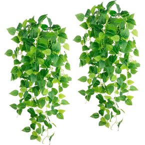 GPARK 3.2 قدم 2 حزمة / 39 بوصة، أوراق اللبلاب الاصطناعي نباتات معلقة نباتات خضراء لحفلات الزفاف والحديقة الخارجية لتزيين جدران المكتب (بدون سلال) in Kuwait